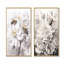 «White and Black Buzzing Bees Flowers I - Insectes & Bugs», ensemble de 2 reproductions d'art sur toile-1366481325-1366481318