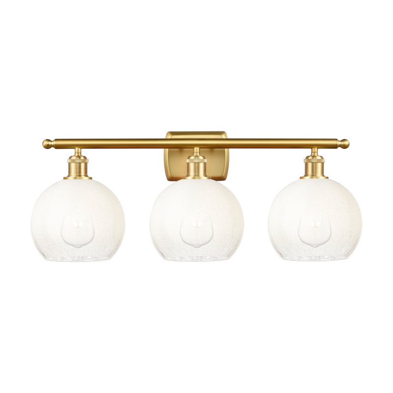Éclairage pour meuble-lavabo de salle de bain 3 lumières Ballston - Appleton, Opale, Or satiné