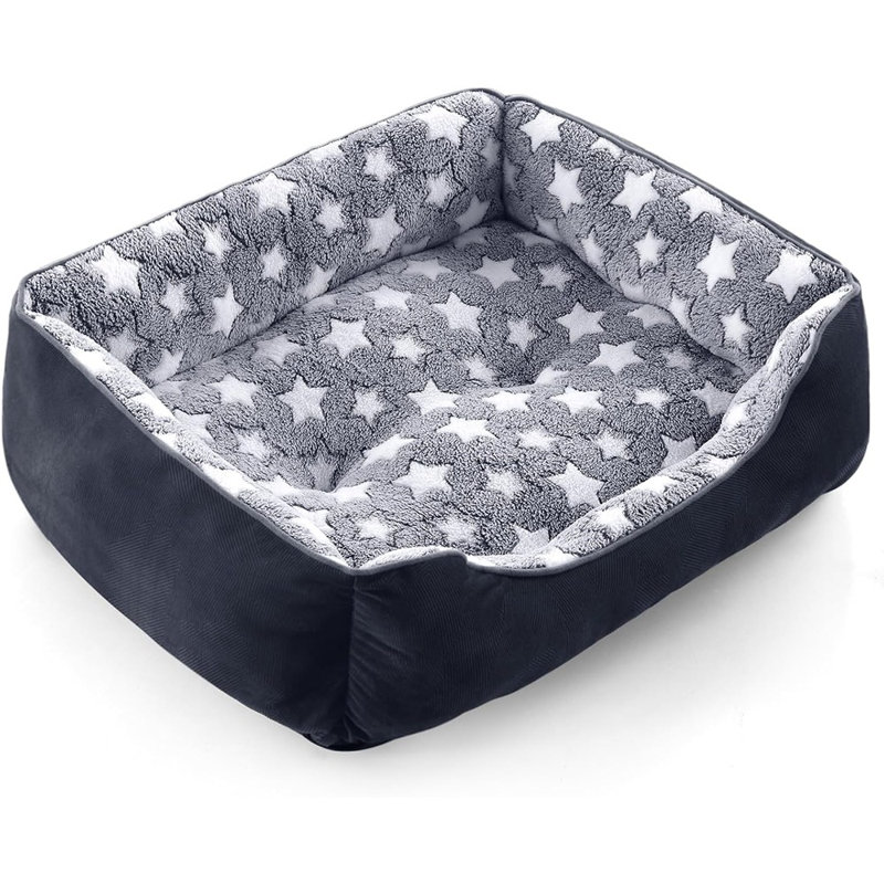 Lit rectangulaire pour grands chiens, lit douillet et lavable ..., Noir