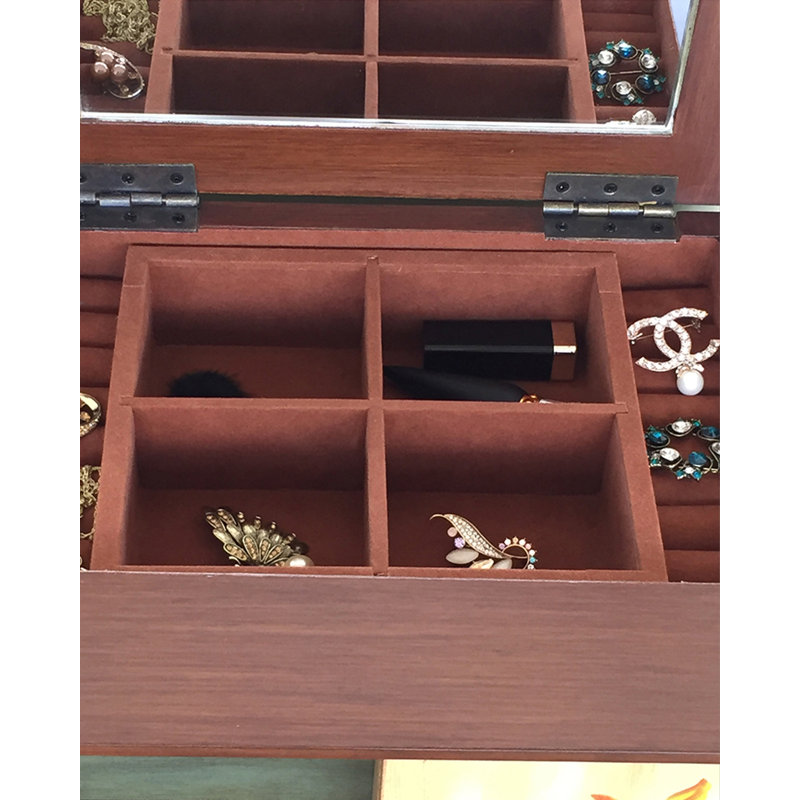 Armoire à bijoux de luxe en chêne clair peint