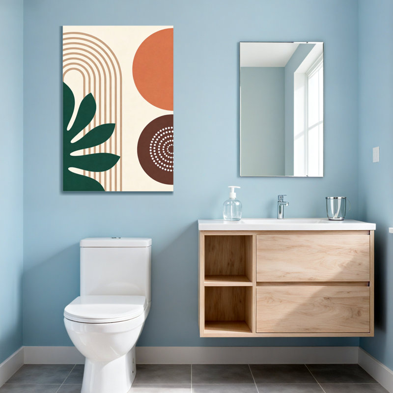 Abstract Geometric Shapes Leaves And Circles Pattern