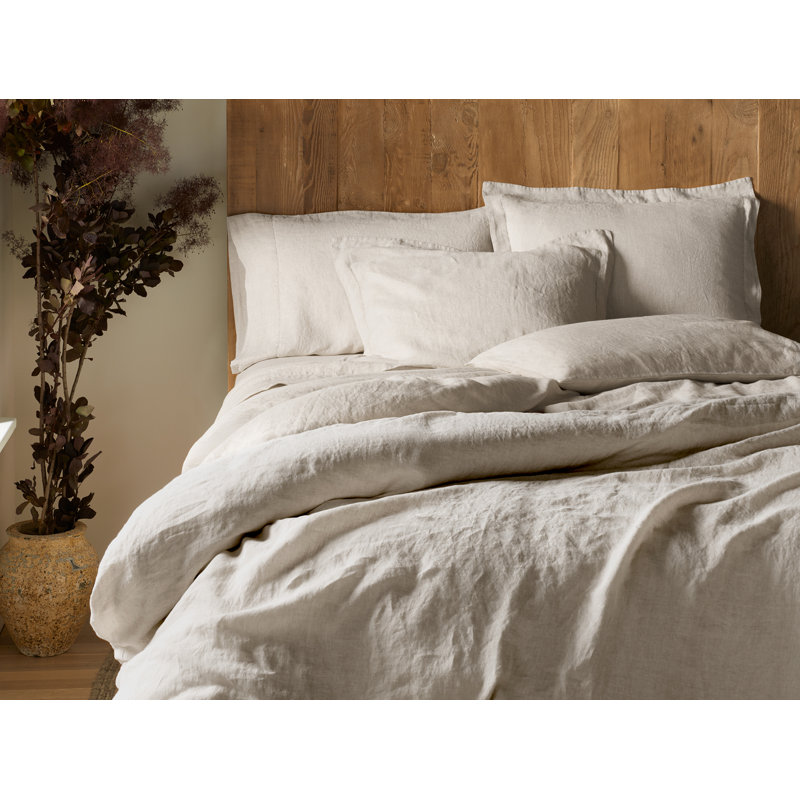 Coyuchi Organic Relaxed Linen Sham, Undyed Chambray, Standard