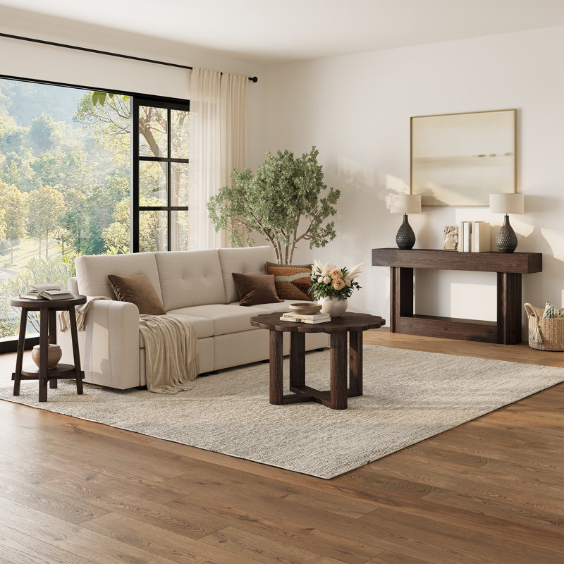 table basse en bois massif, Marron foncé