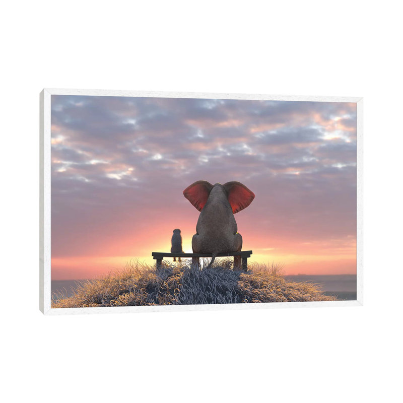 Print on Canvas, 66.04cm H x 101.6cm W x 3.81cm D, White Floater Framed