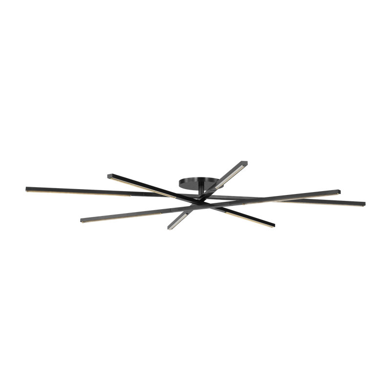 Sean Lavin Cityscape 8-light Medium Flush in Bronze with Crystal shade, 5.1" H x 60.3" W x 60.3" D, Bronze
