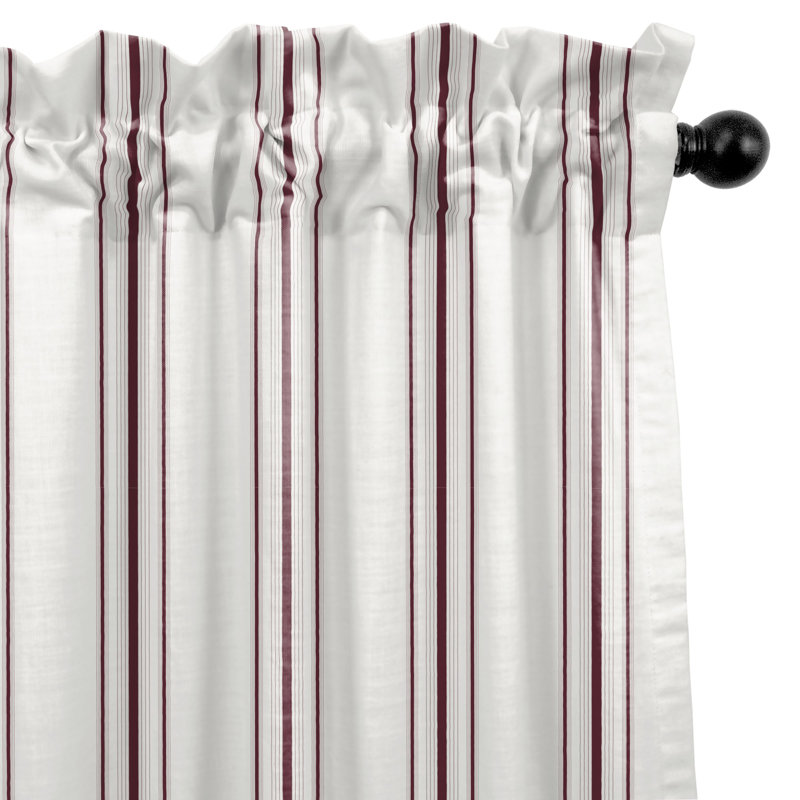 August Stripe Rod Pocket Drapery Panels - Pair, 50" W x 144" L, Merlot
