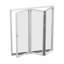 Porte pliante blanche l 96 po x H 80 po pliante à droite en aluminium pliable (3 + O)-131640024-131640026