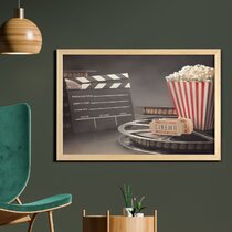 Apicoture Home Theater Wall Decor Movie Night Sign Canvas Wall Art Prints Movie  Film Reels Popcorn Lamplight Painting Prints Media Room Home Cinema Wall  Framed 12x16x3 Pieces : : Home