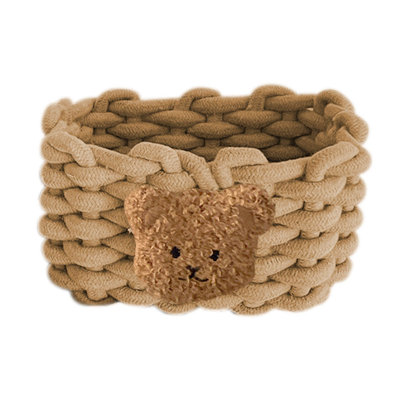 Storage basket Cotton Bear Woven Basket Desktop Storage Basket Cute Cosmetics Sundry Storage Basket Organizer Box