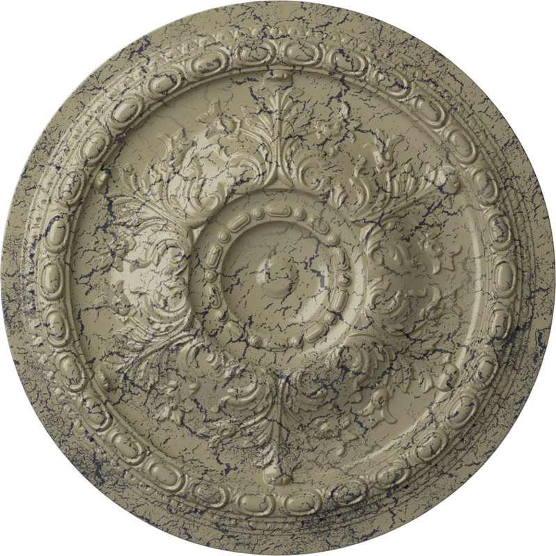 Médaillon de plafond genévrier Endurathane, 36 po x P 1 1/2 po (pour auvents jusqu'à 7 po), finition or pâle peinte à la main