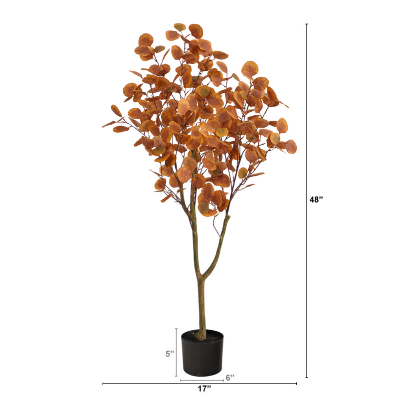  4 pi Arbre artificiel eucalyptus d'automne