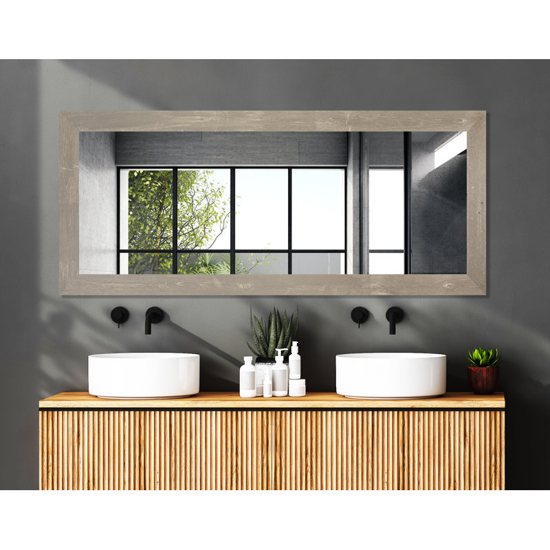 Miroir décoratif, 33 po x 70 po, Brun récolte