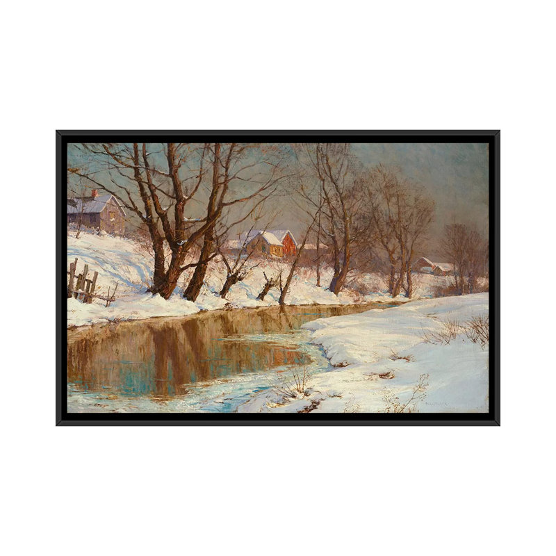 «Winter Morning», impression sur toile, Pas de tapis, Toile avec cadre noir, H 18 po x l 26 po x P 1,5 po