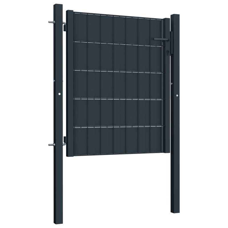 Oakden Fence Gate Steel Outdoor Garden Yard Door, Anthracite