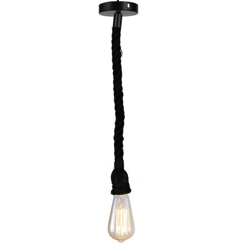 1 - Light Single Pendant, Black
