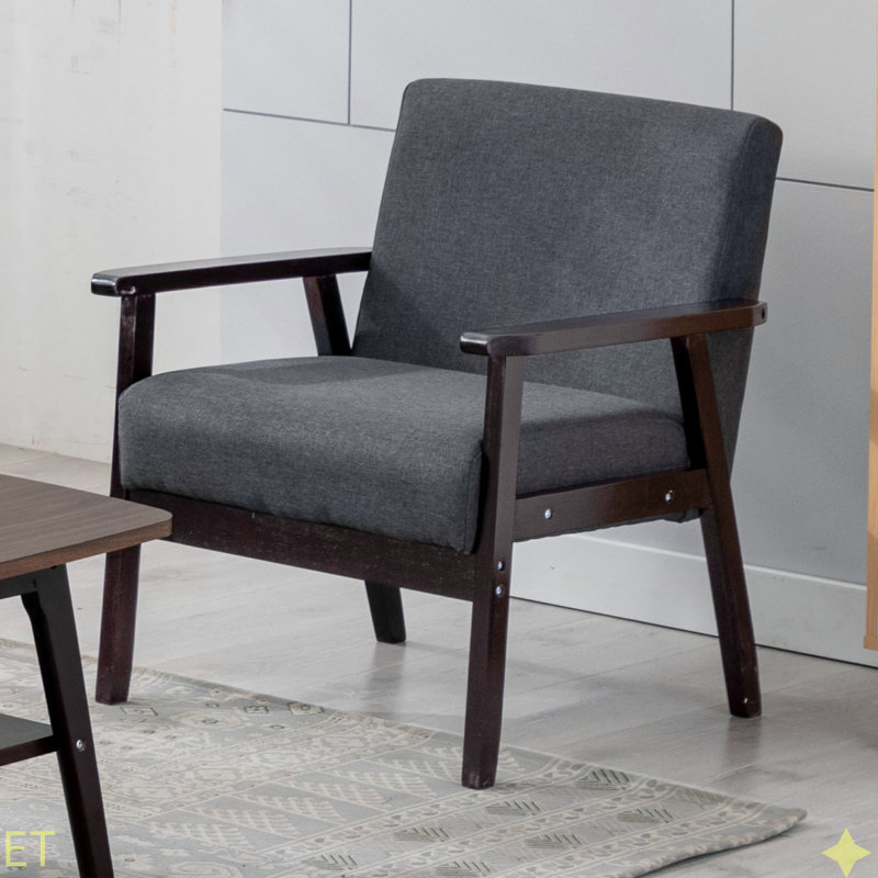 Chaise en tissu de 25 po Bahamas, Gris foncé, Noir