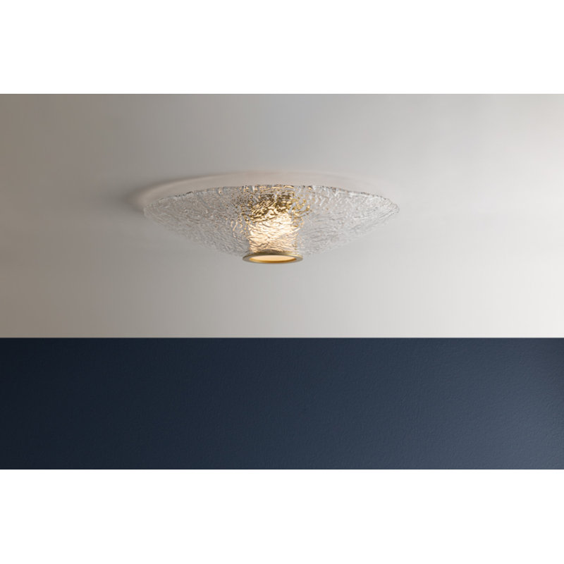 New Haven Flush Mount in Aged Brass