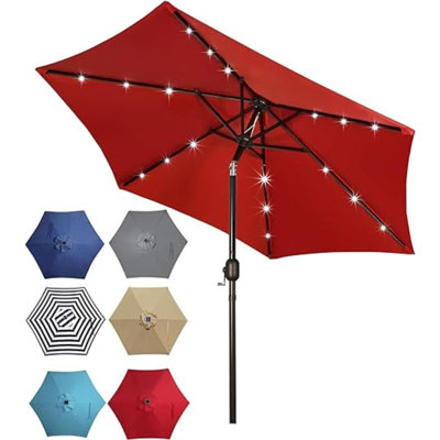 Parasol de marché éclairé avec manivelle 4 po Sugey