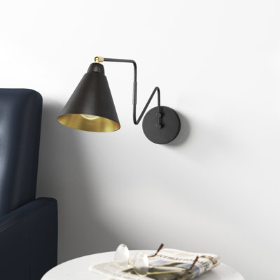 Bras pivotant noir à 1 lumière enfichable