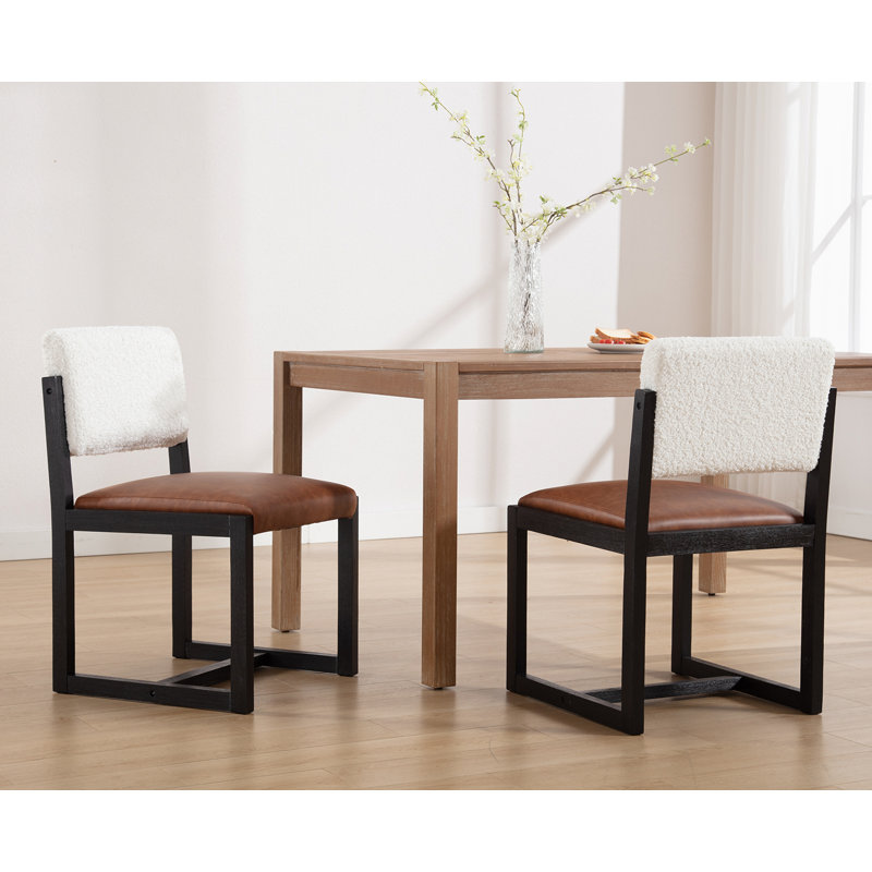 Chaises de salle à manger rembourrées Morawa, Blanc/brun/noir