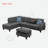 Linen Fabric L - Shaped Sectional Sofa With Nailhead Trim And Cup Holders And Storage Ottoman-516994630
