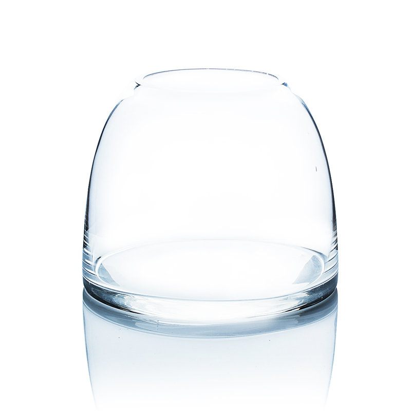 Vase de table en verre transparent 5,6 po