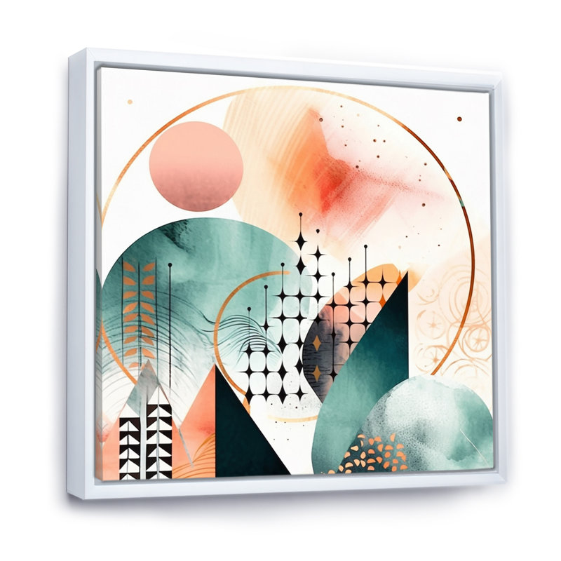 Minimal Boho Landscape - impression, H 16 po x l 16 po x P 1 po, Cadre flottant blanc