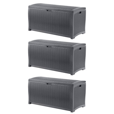 Suncast 21.5'' W 73 Gallons Water Resistant Plastic Lockable Deck Box in Black