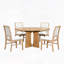 Ensemble de table de salle à manger 5 pièces avec plateau extensible en bois massif et chaises rembourrées-124948331