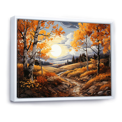 Birch Woods, chemin doré - impression