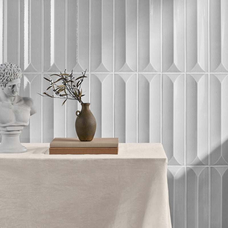 Radiant Inflex 4.43'' W x 17.62'' L Crackled Ceramic Subway Wall Tile (6.53 Sq. Ft. / Case), Gray