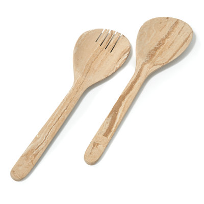 Jessa Resin Sandstone Salad Server Set