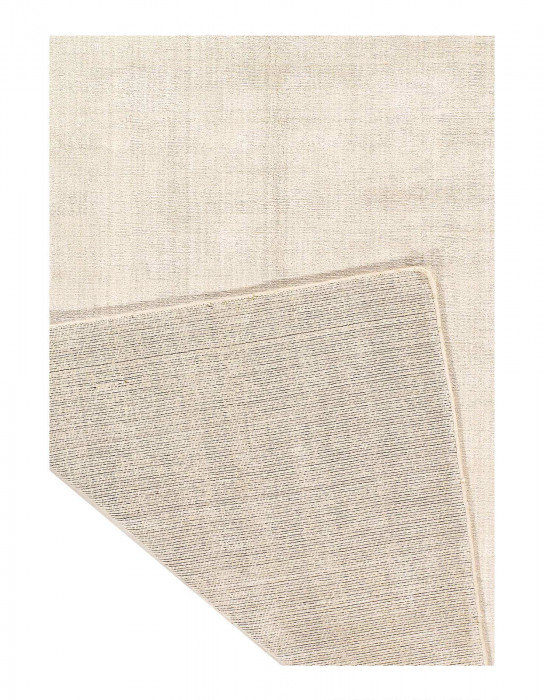 Tapis beige en soie de conception unique 4 pi 1 po x 6 pi 2 po Idali