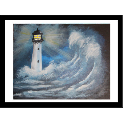 «Crashing Waves Lighthouse» par Ed Capeau - impression d'art graphique