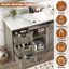 Meuble-lavabo 48 po avec lavabo en résine mate, robinet, porte de grange coulissante et 6 tiroirs-473205172