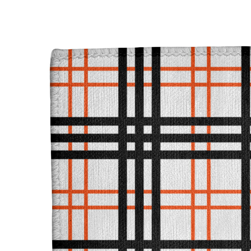 Tapis noir / blanc à carreaux, Rectangle 5 pi x 7 pi