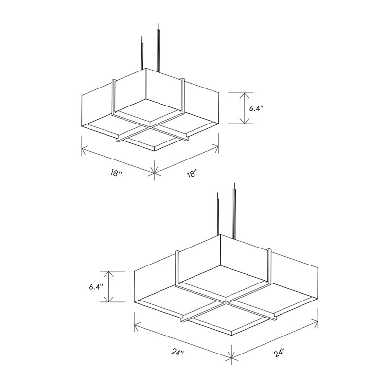 Luminaire suspendu DEL Veram 3000K, H 6,4 po x l 18 po x P 18 po, Laiton brossé, Chêne blanchi