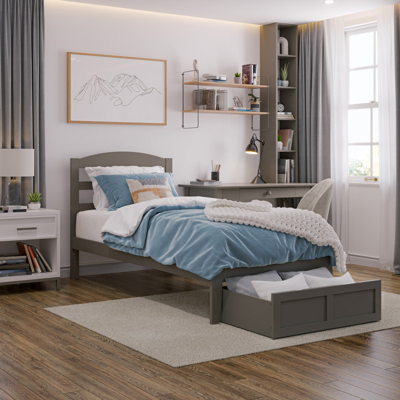 Elliana Kids Twin with Drawers, Gray, Twin