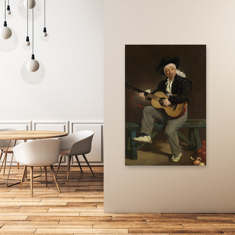 La chanteuse espagnole, 1860 - Reproduction d'art mural contemporain, H 48 po x l 32 po
