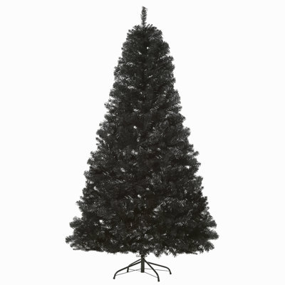 Sapin de Noël artificiel illuminé 7 pi avec branches réalistes et 1346 pointes style Halloween