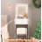 Vanity Set For Small Bedrooms, Small Space Makeup Vanity With LED Mirror, Stool & Foldable Side Tables