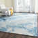 Dip Dye Hand Tufted Wool/Cotton Geometric Rug in Ivory/Blue