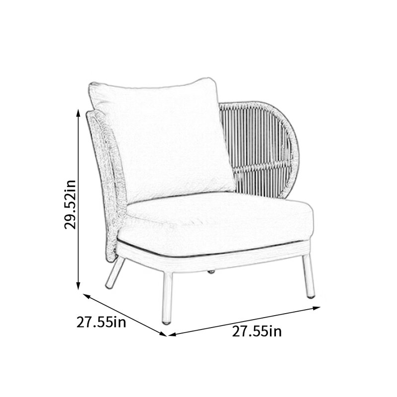 Fauteuil d'extérieur imperméable et imperméable, Gris, Gris