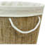 MantraRaj Round Bamboo Laundry Bin with Handles and Lid Collapsible Laundry Basket (White Wood)