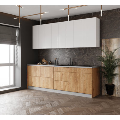 FK-FUSION 103'' W x 96'' H Medium Density Fiberboard (MDF) Kitchen Cabinet Set Ready-to-Assemble
