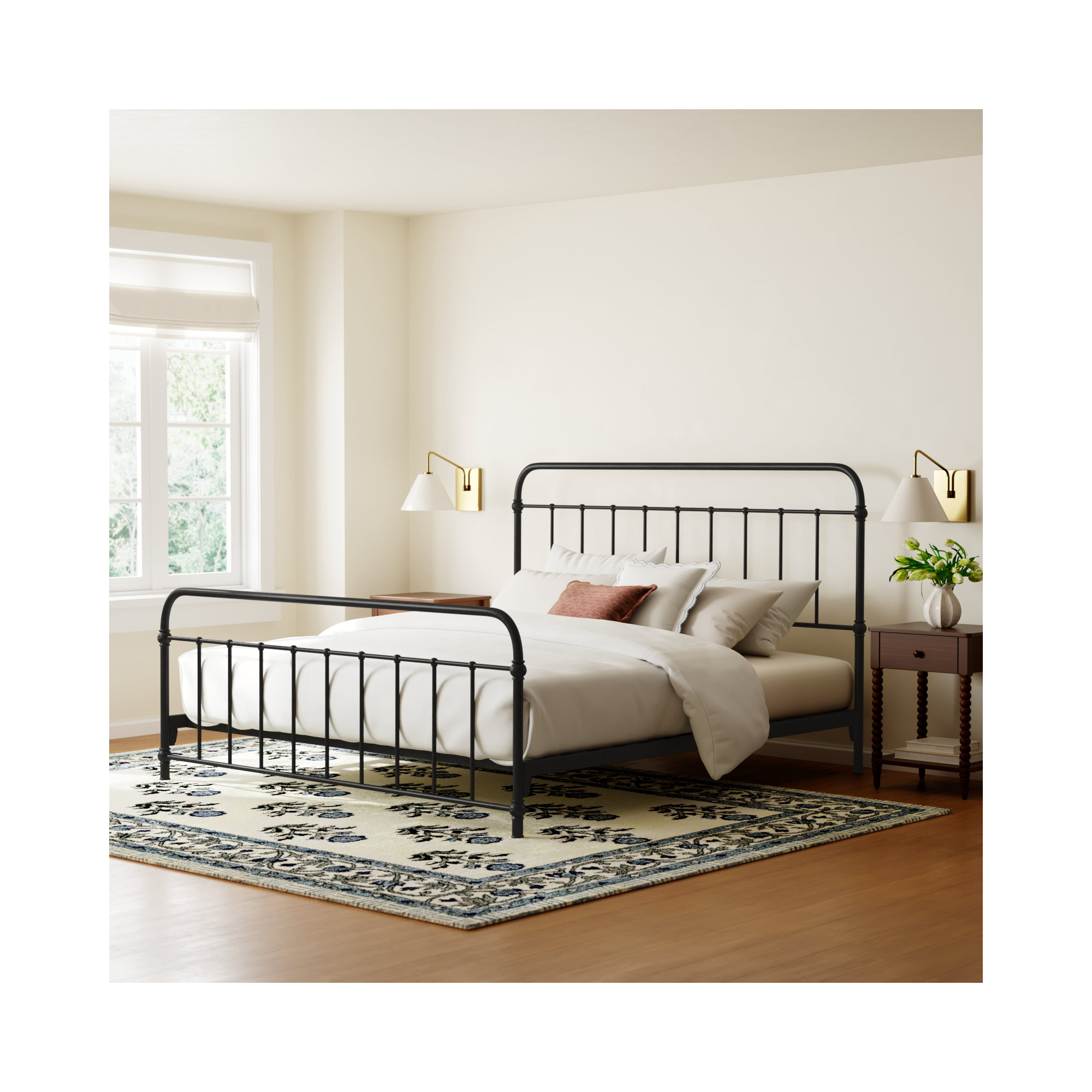Niles Metal Bed, Black, King