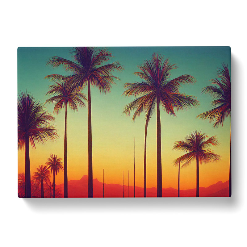 Bewitching Palm Tree Sunset - Wrapped Canvas, 40cm H x 60cm W x 3cm D