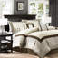 Édredon grand taupe / brun 7 pièces, oreillers décoratifs de literie inclus, lavable à la machine pour le lit, combinaison de couleurs, inclus et taies décoratives-124826385-124826387
