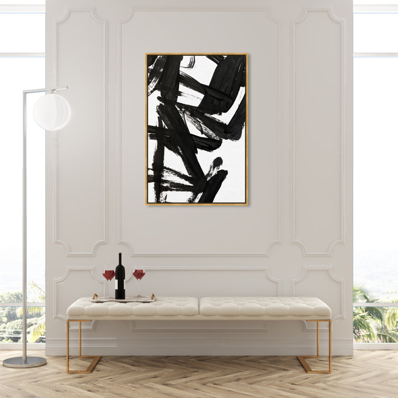 Mindful Always Inverse - Impression sur toile, H 54 po x l 36 po, Toile encadrée, Doré