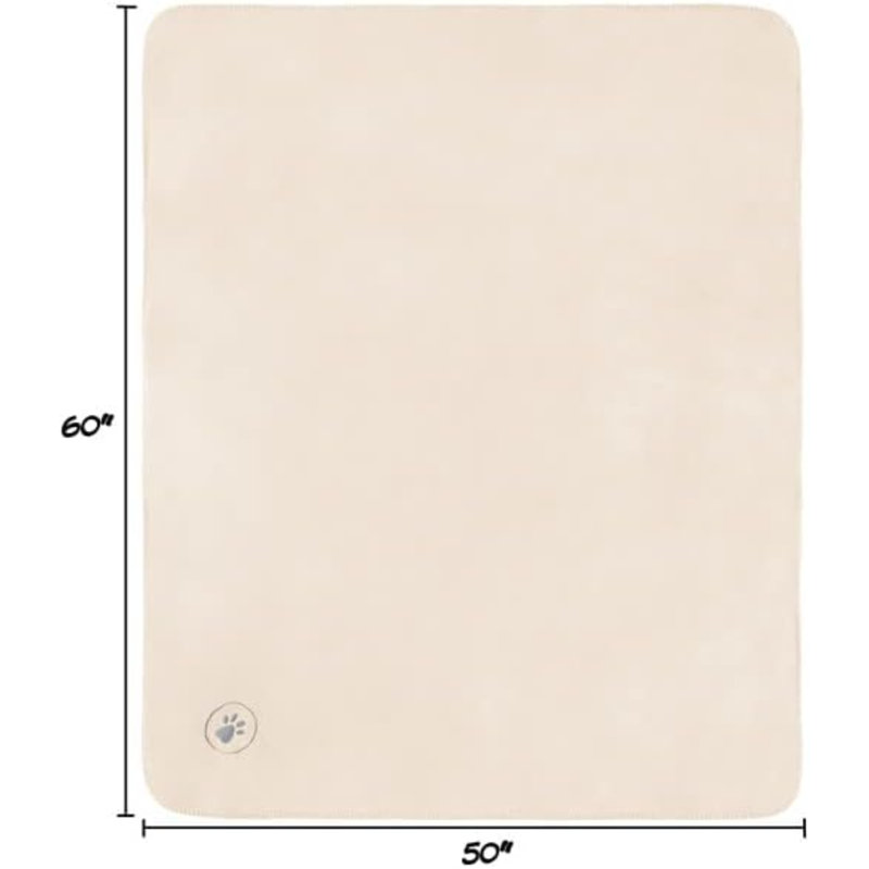 Couverture pour animaux, L 50 po x L 60 po, Crème